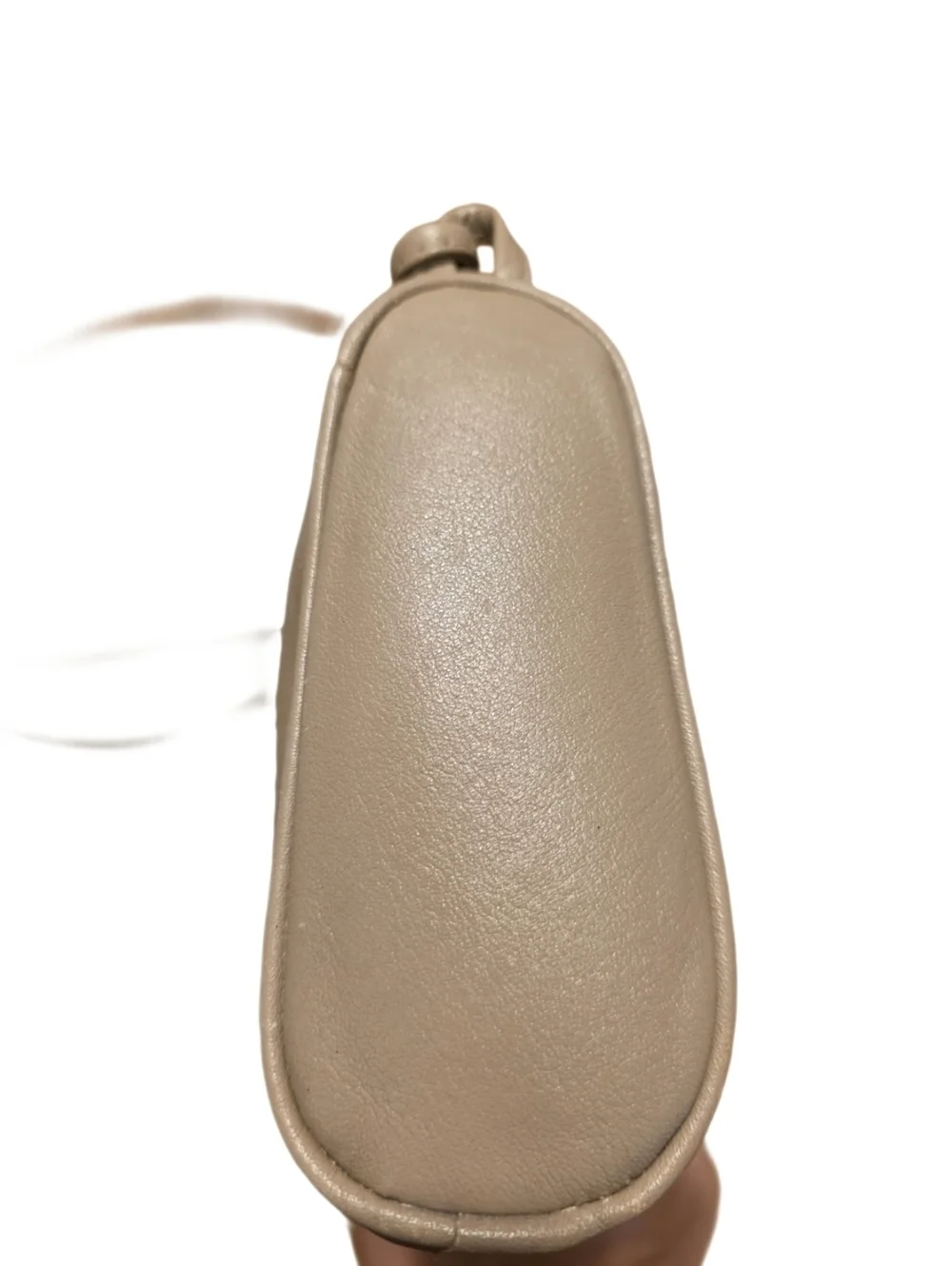 Vintage Minimalist 90s Leather Shoulder Bag -Taupe Beige EUC